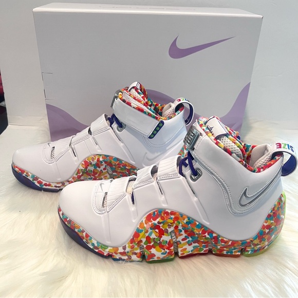 Nike Zoom LeBron 4 Retro Fruity Pebbles DQ9310-100 (2024) Size Men 9 Women 10.5 - Picture 2 of 12